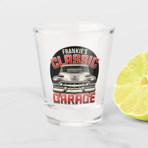 Vaso De Chupito Garage de coches clásicos personalizado con NOMBRE