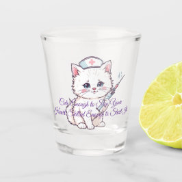 Vaso De Chupito Gata Enfermera Personalizada Habilitada Suficiente