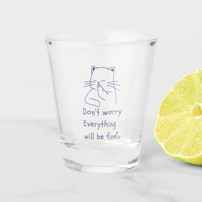 Vaso De Chupito gatito sonriente Vidrio caliente (Anverso)