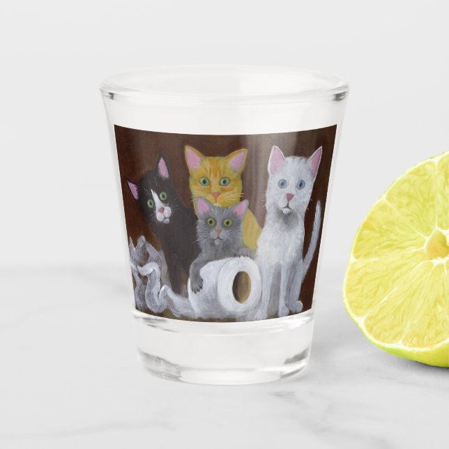 Vaso De Chupito Gatitos juguetones (Anverso)