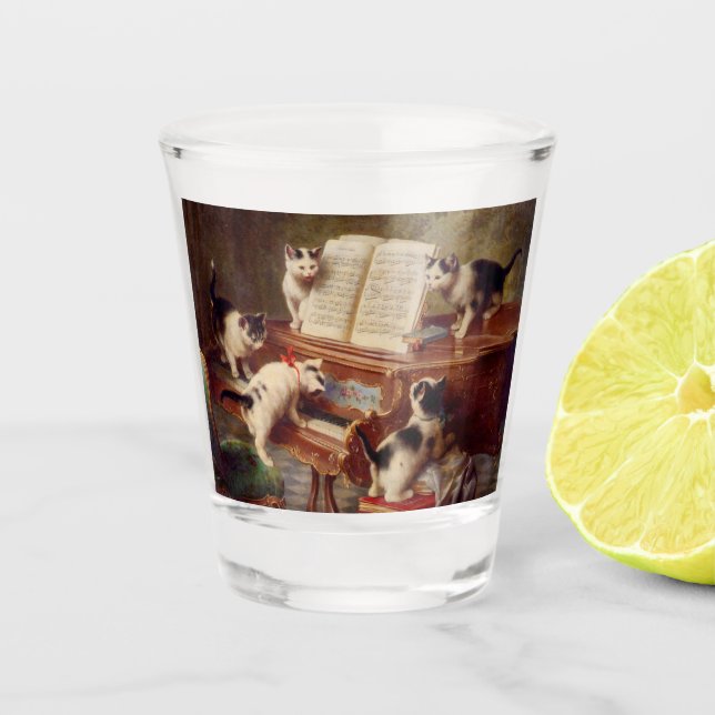 Vaso De Chupito Gatitos y piano (Anverso)