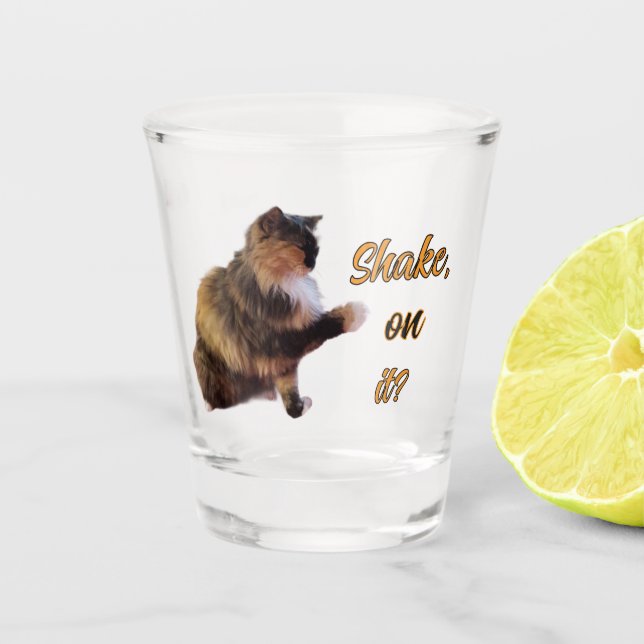 Vaso De Chupito ¿Gato Calico da la mano? (Anverso)