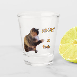Vaso De Chupito Gato Calico Saludos y Ronroneos