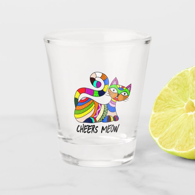 Vaso De Chupito Gato colorido (Anverso)