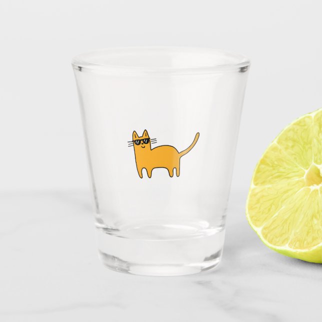 Vaso De Chupito Gato con Gafas de Sol Cool (Anverso)