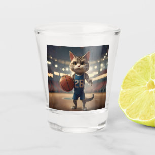 Vaso De Chupito Gato de baloncesto,