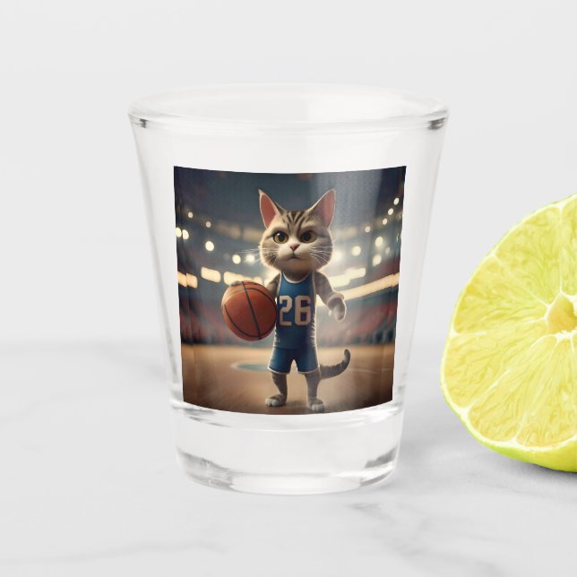 Vaso De Chupito Gato de baloncesto, (Anverso)