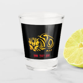 Vaso De Chupito Gato de Julie de Graag Grabado en madera (Oro)
