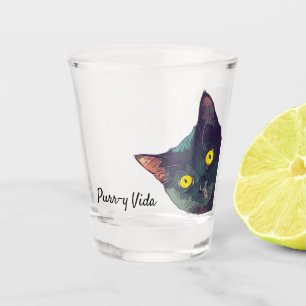 Vaso De Chupito Gato de Peeking Cute Purr-y Vida Shot Glass