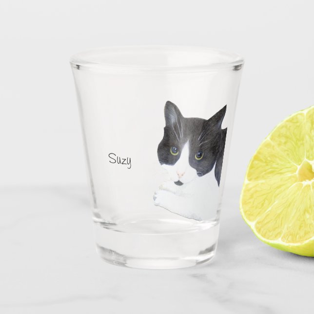 Vaso De Chupito Gato de vidrio (Anverso)