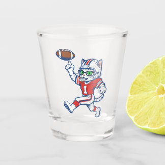 Vaso De Chupito Gato Divertido Jugador de Fútbol Americano
