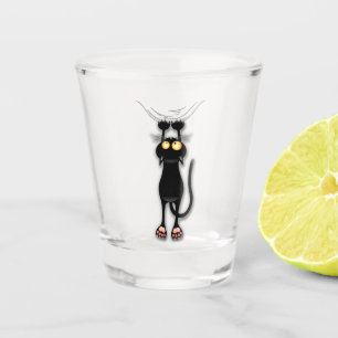 Vaso De Chupito Gato divertido personaje rascando tela