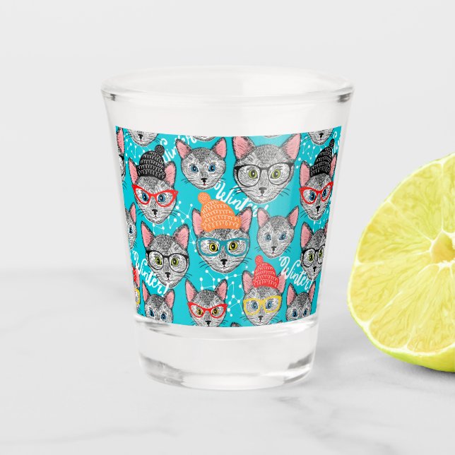 Vaso De Chupito Gato en el gorra (Anverso)
