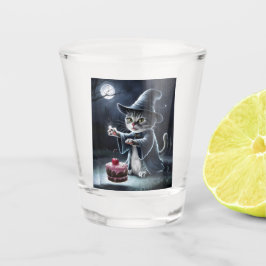 Vaso De Chupito Gato en Halloween.