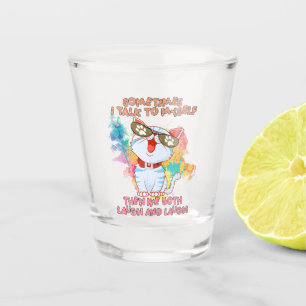 Vaso De Chupito Gato gracioso hablando con sí mismo - dulce y grac