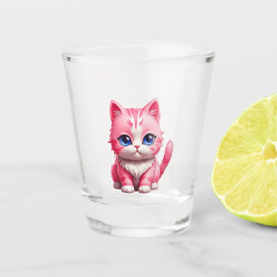 Vaso De Chupito Gato Kitty Rosa