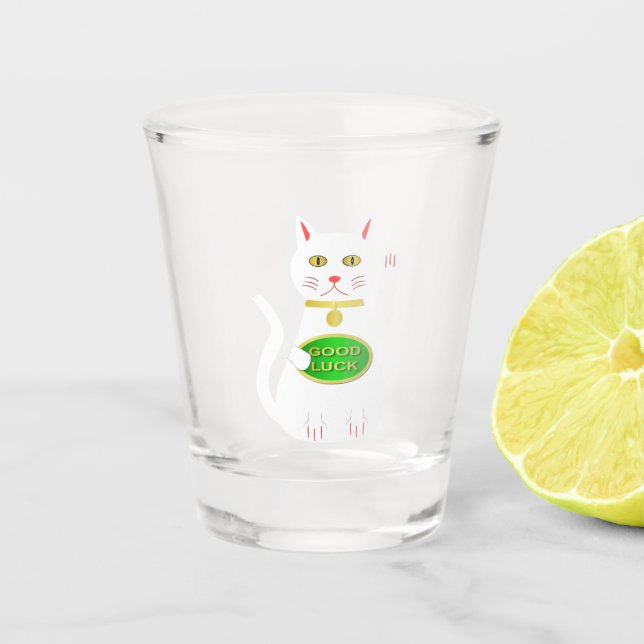 Vaso De Chupito Gato Lucky Oriental (Anverso)