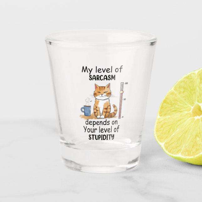 Vaso De Chupito Gato Naranja suave y dulce (Anverso)