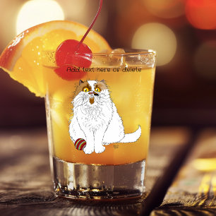 Vaso De Chupito Gato Persa Esponjoso y Adorable con Meow Divertido
