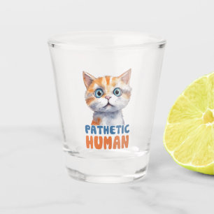 Vaso De Chupito Gato sarcástico y lindo - Humano patético (2)