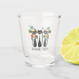Vaso De Chupito Gatos Atómicos Negros Retro de mediados de siglo M