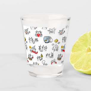 Vaso De Chupito Gatos divertidos, leche y magia.