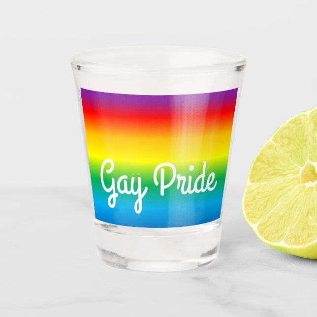 Vaso De Chupito Gay Pride Arco Iris LGTB Shot Glass (Anverso)