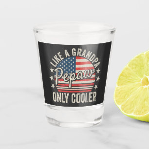 Vaso De Chupito Gente como un abuelo solamente bandera estadounide