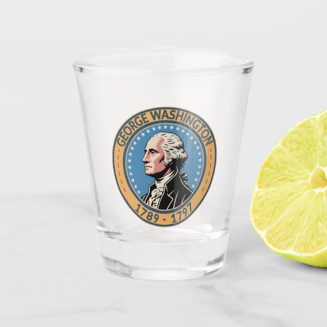 Vaso De Chupito George Washington US President Illustration Badge (Anverso)
