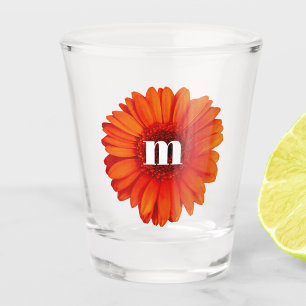 Vaso De Chupito Gerbera Daisy Monograma Inicial