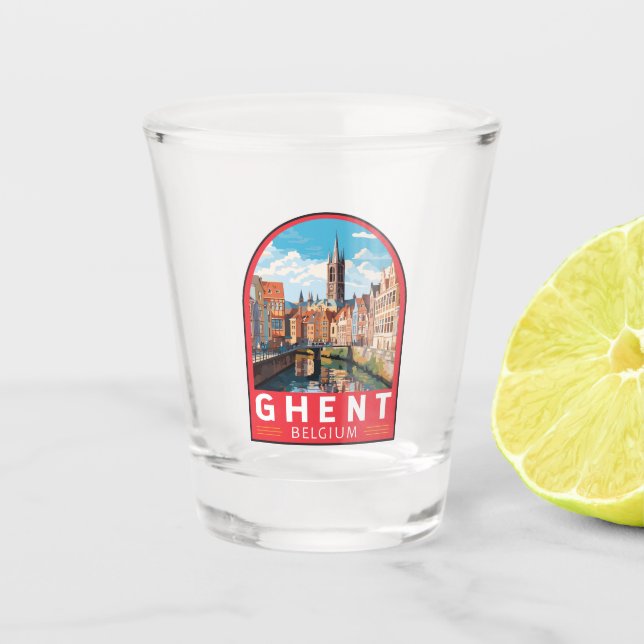Vaso De Chupito Ghent Belgium Viaje de arte (Anverso)