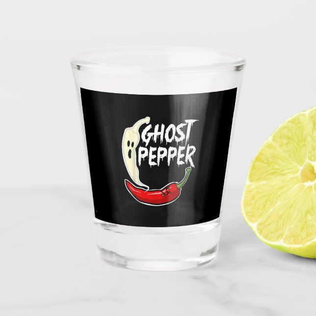 Vaso De Chupito Ghost Pepper Funny Spicny Hot Halloween Ghost Pepp (Anverso)
