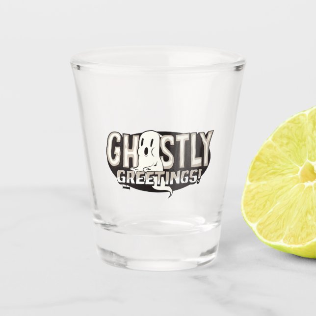 Vaso De Chupito Ghostly Greetings Halloween (Anverso)