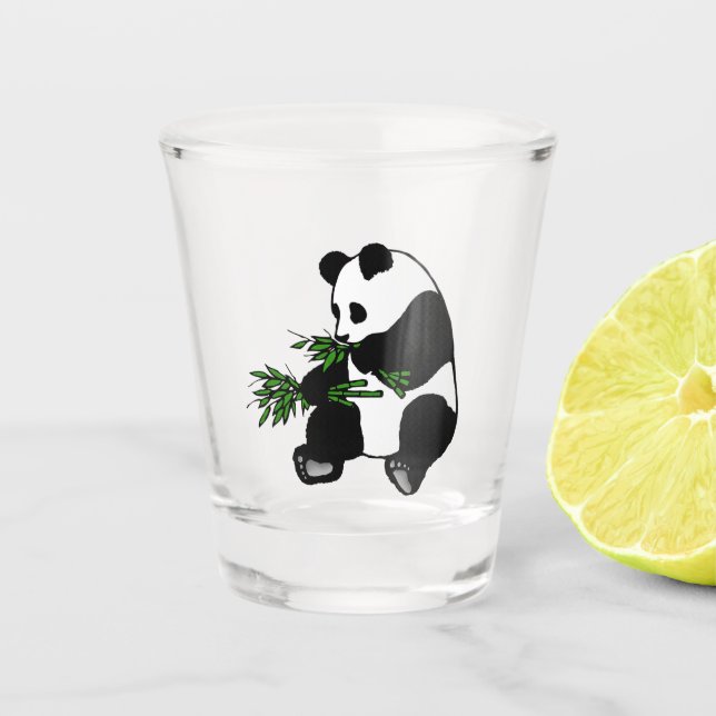 Vaso De Chupito Giant Panda come vidrio de bambú (Anverso)