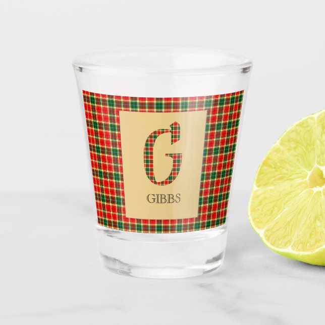 Vaso De Chupito Gibbs Tartan Monogram G (Anverso)