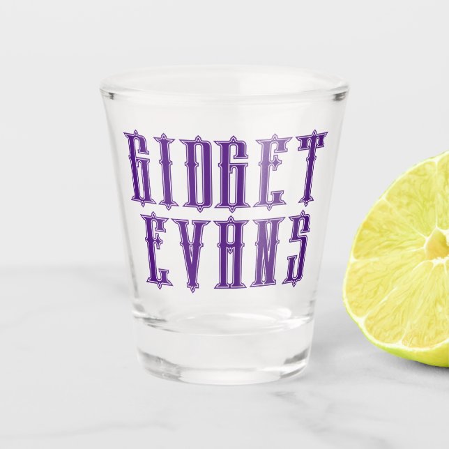 Vaso De Chupito GIDGET EVANS Shot Glass (Anverso)