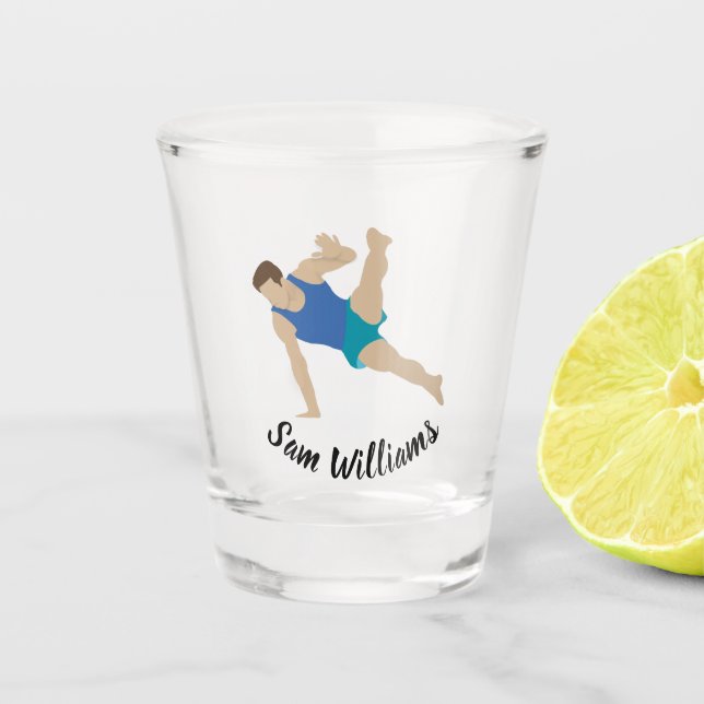 Vaso De Chupito Gimnasta masculino (Anverso)