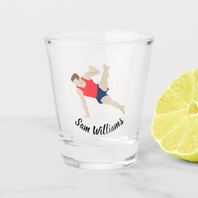 Vaso De Chupito Gimnasta masculino (Anverso)