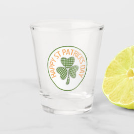 Vaso De Chupito Gingham Shamrock and Happy St Patricks