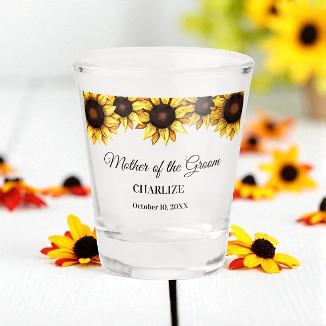 Vaso De Chupito Girasol Madre Boda Amarillo Blanco (Subido por el creador)