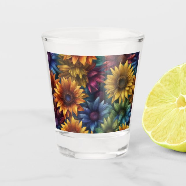 Vaso De Chupito Girasoles multicolor #4 - (Anverso)