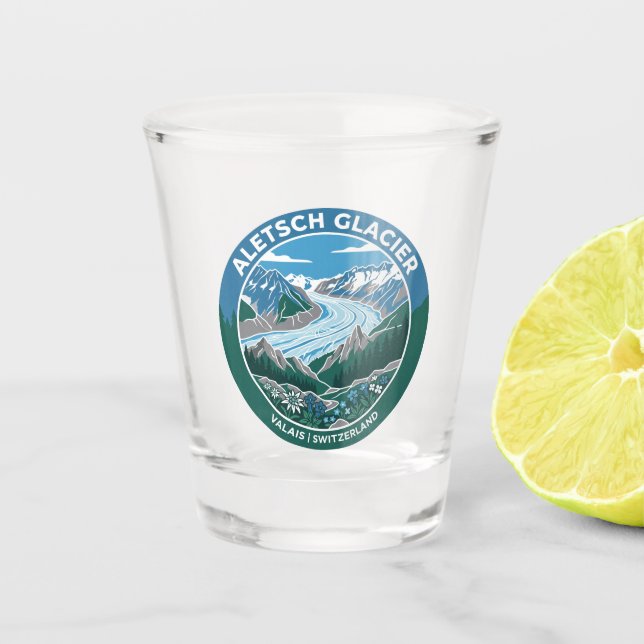 Vaso De Chupito Glaciar Aletsch Suiza (Anverso)