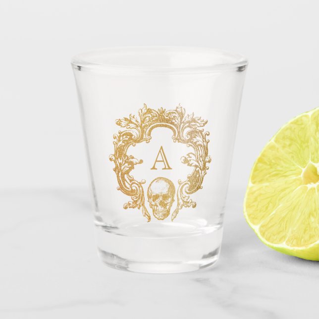 Vaso De Chupito Glam gótico | Vidrio caliente | Oro (Anverso)