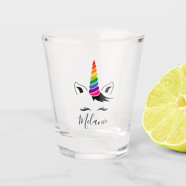 Vaso De Chupito Glam Rainbow Unicorn (Anverso)