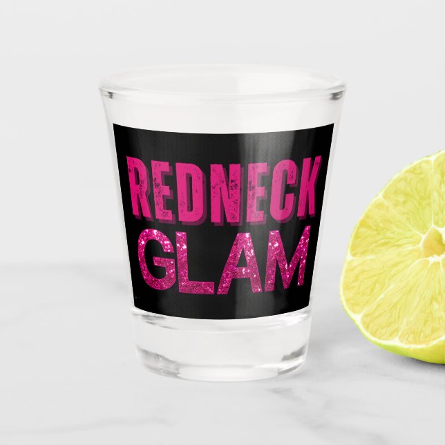 Vaso De Chupito Glamour de Paleto Rosa Brillante (Anverso)