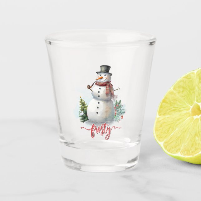 Vaso De Chupito Glaso de Snowman escarlatado (Anverso)