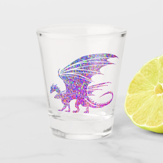 Vaso De Chupito Glass de Dragón Mosaico Increíble (Anverso)