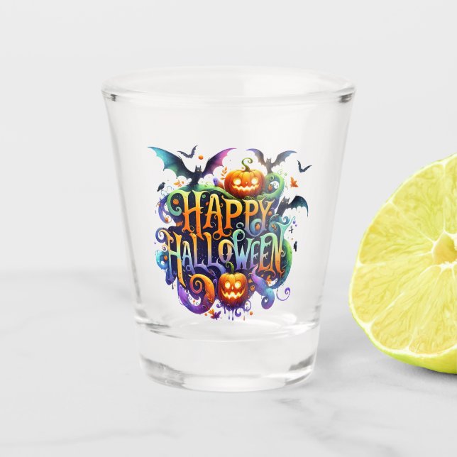 Vaso De Chupito Glass de Halloween Feliz (Anverso)