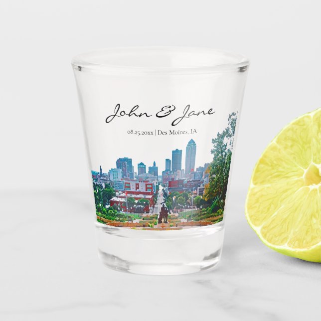 Vaso De Chupito Glass De Hielo Iowa Personalizado De Moines (Anverso)