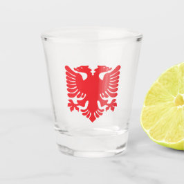 Vaso De Chupito Glass de la águila roja albanesa